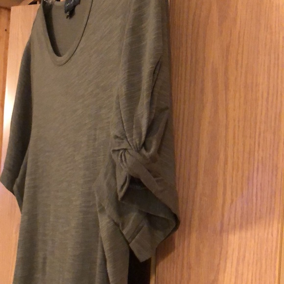 Sanctuary - Knot Sleeve Short Sleeve Tee - Medium Top - Olive Green - Picture 2 of 4